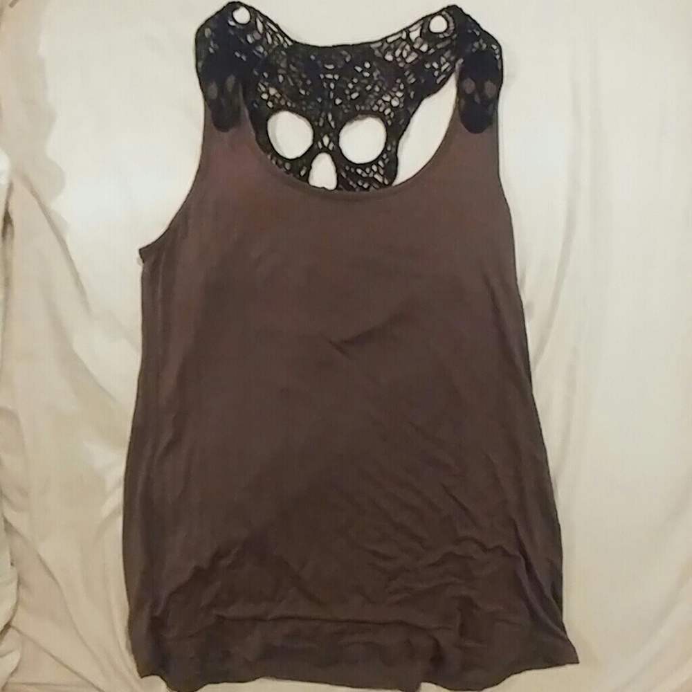 Lace back tank top